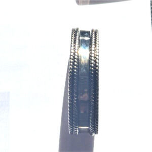 Silver tone with Gold Highlights Adjustable Cuff Metal Bracelet Not Signed